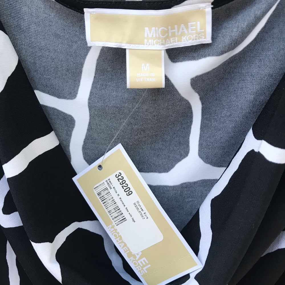 MICHAEL Michael Kors Black and White Patterned Dress